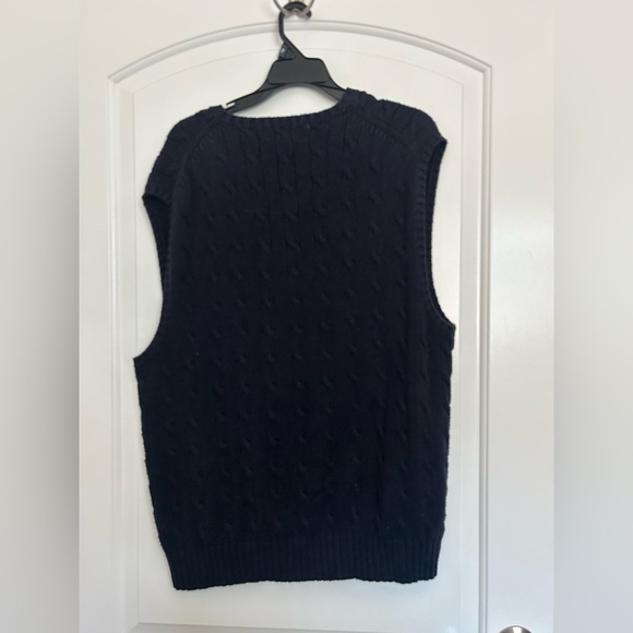 Polo by Ralph Lauren Navy Blue Cable Knit Sweater Vest size XL 100% cotton - Picture 2 of 8